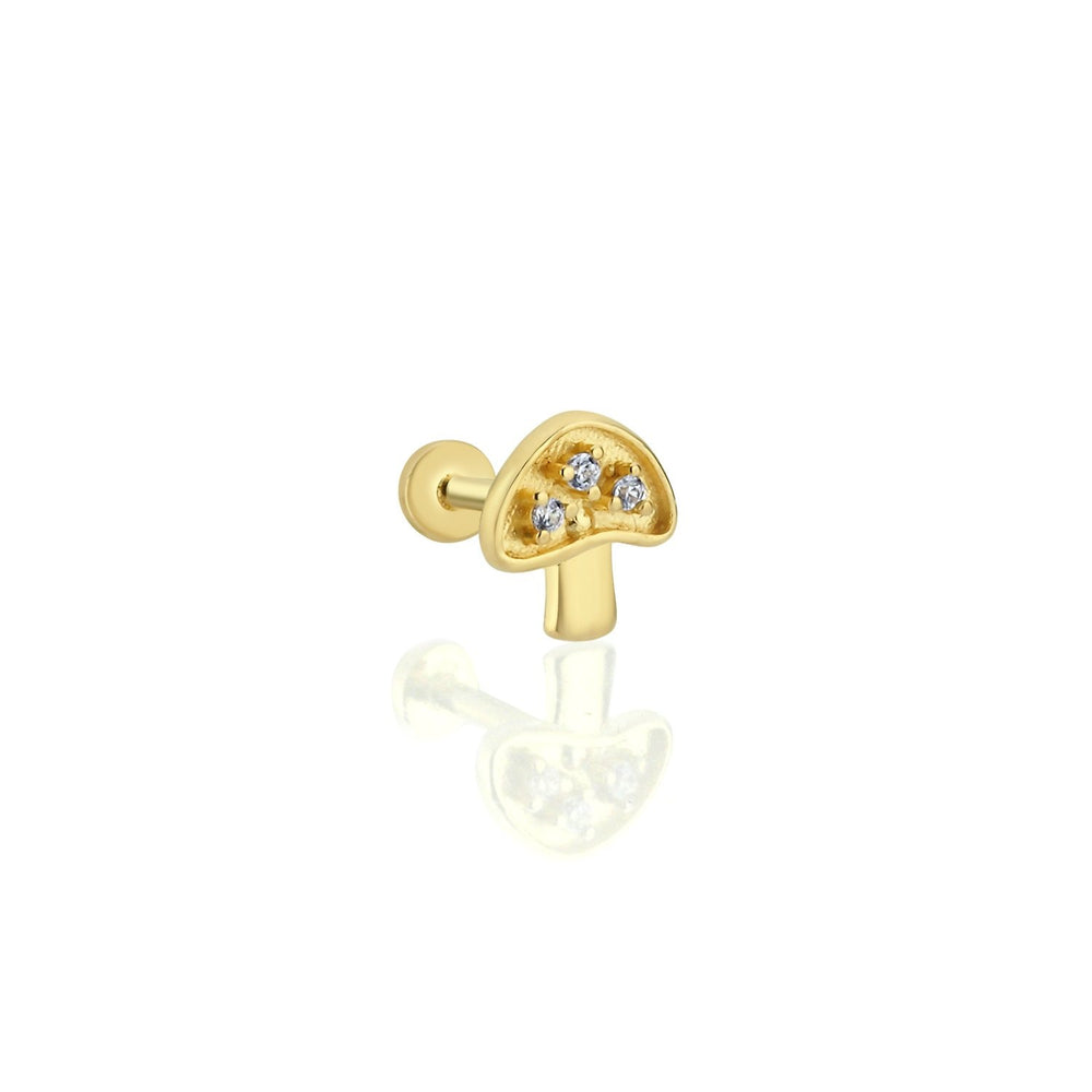 14k Gold Mushroom Tragus Piercing