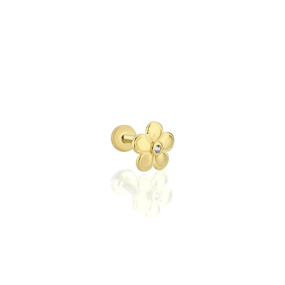 14k Gold Plain Papatya Model Tragus Piercing