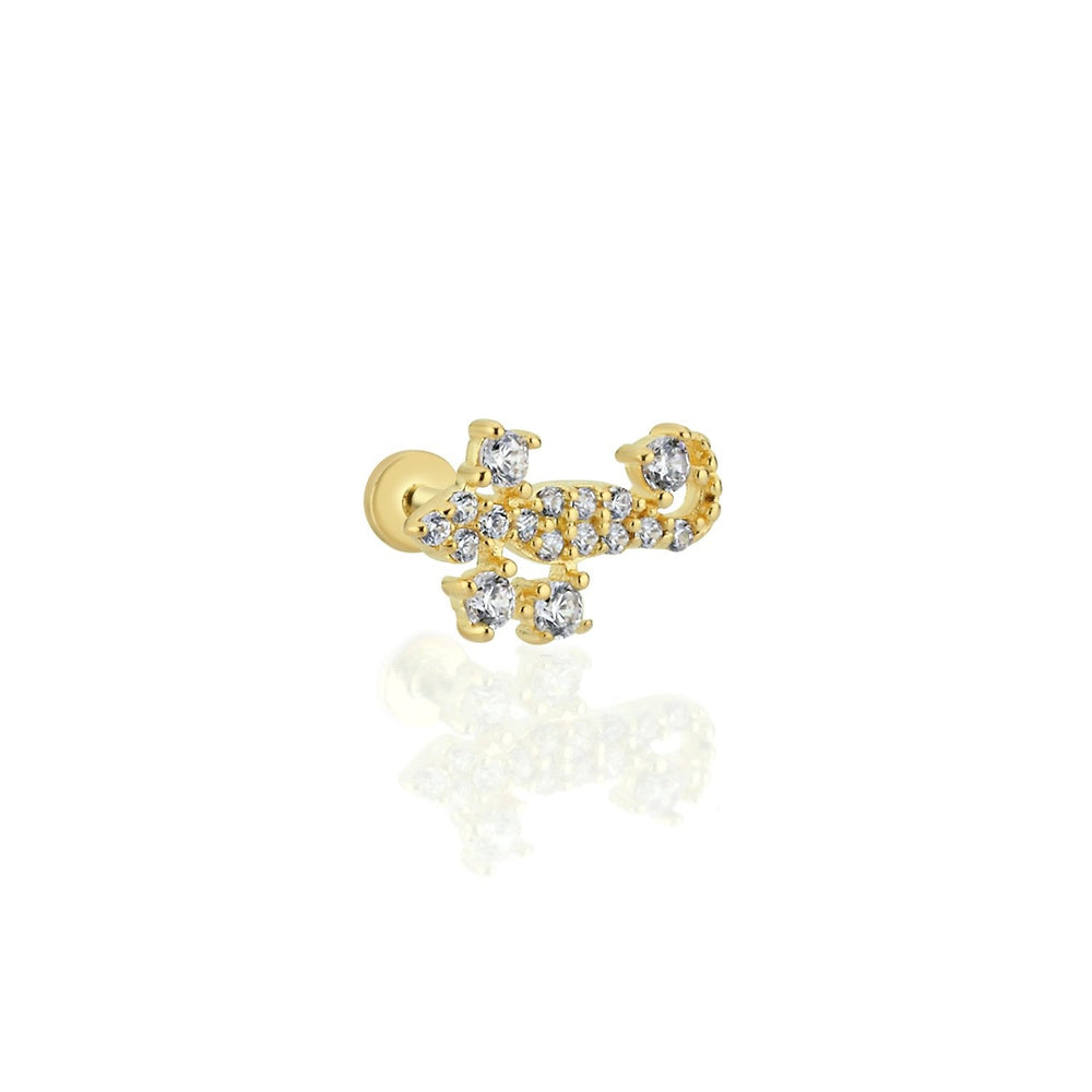 14k Gold Scorpion Model Stone Tragus Piercing