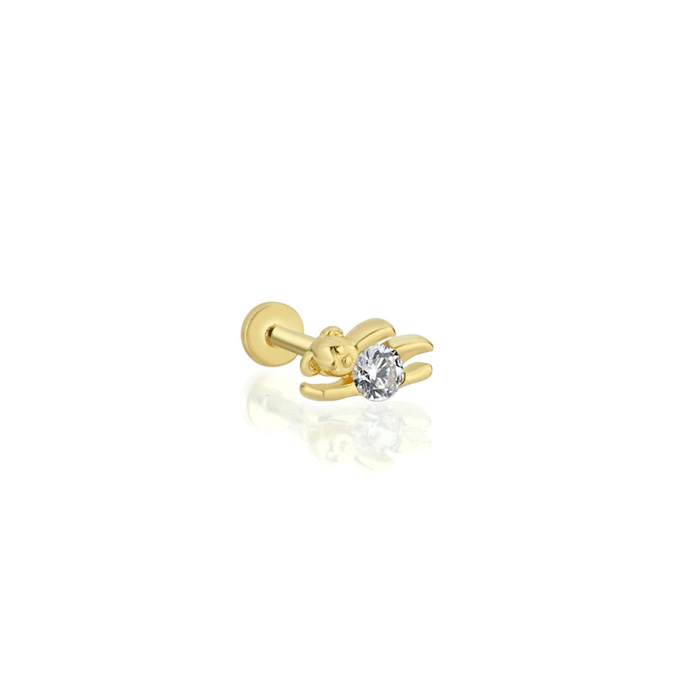 14k Gold Teddy Bear Tragus Piercing