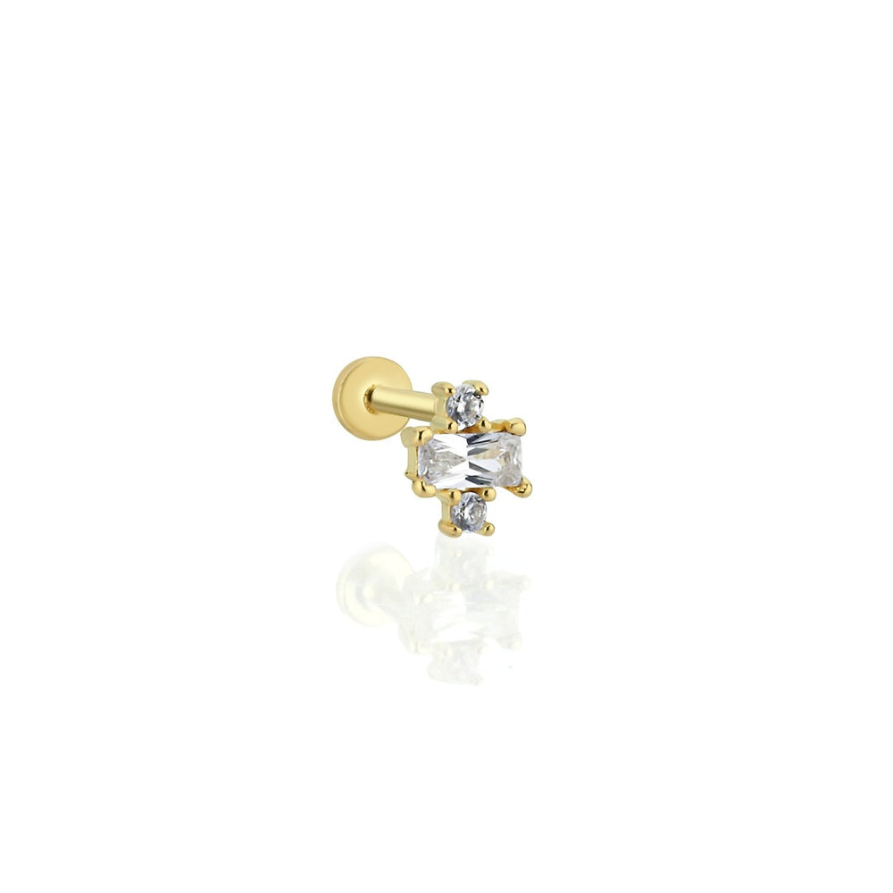14k Gold Stone Plus Tragus Piercing