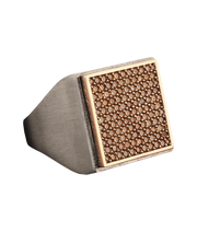 Men's Square Signet Ring with CZ
