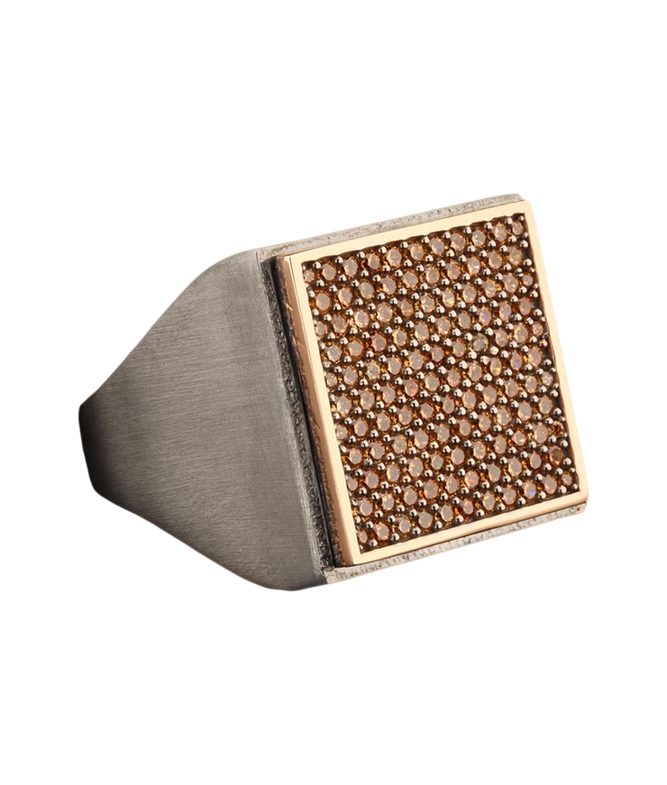 Men's Square Signet Ring with CZ