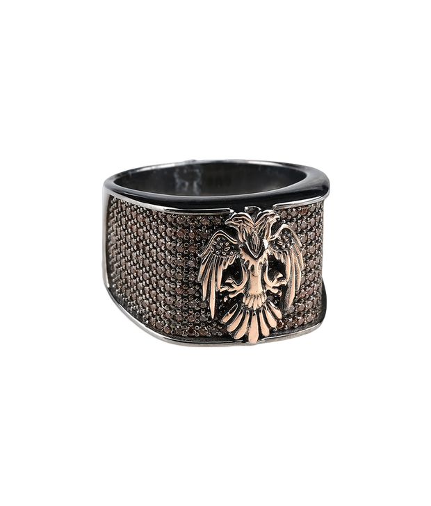 Double Head Eagle Ring in Sterling Silver