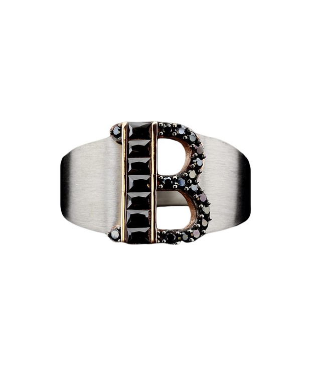 Men's Cigar Ring with Letter B
