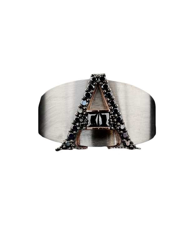 Men's Cigar Ring with Letter A