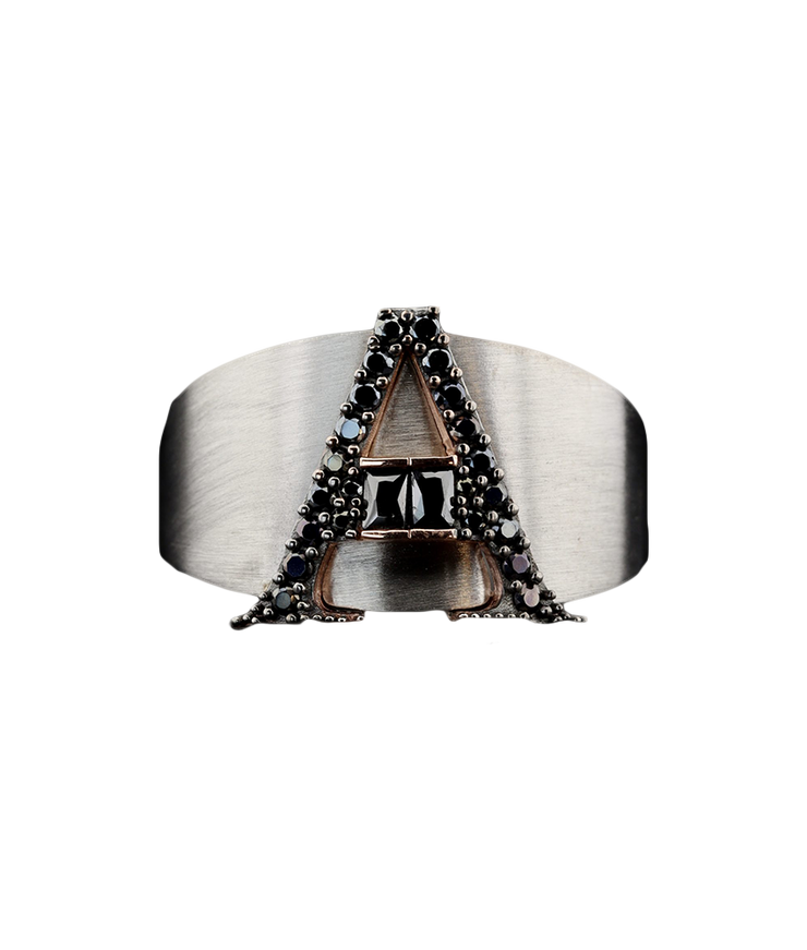 Men's Cigar Ring with Letter A