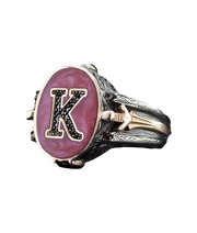 Men's Sterling Silver Initial Ring