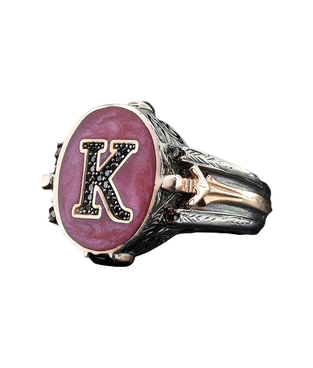 Men's Sterling Silver Initial Ring