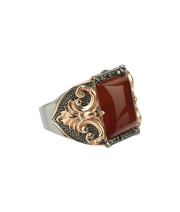 Men's Red Agate Ring