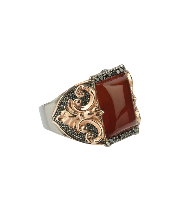 Men's Red Agate Ring