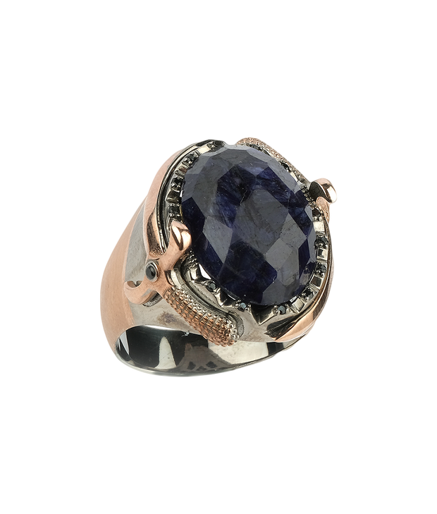 Men's Root Sapphire Ring in Sterling Silver