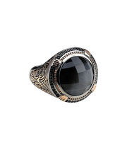 Men's Black Stone Ring in Sterling Silver