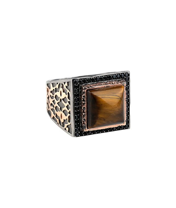 Men's Tiger Eye Ring in Sterling Silver