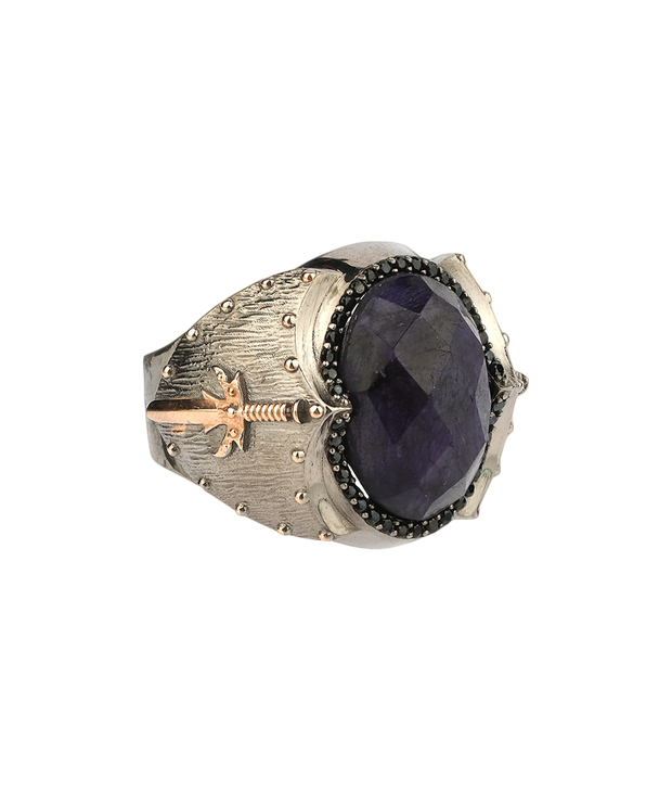 Men's Root Sapphire Ring in Sterling Silver