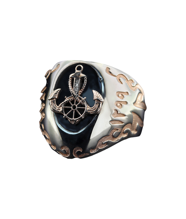 Men's Anchor Ring in Sterling Silver