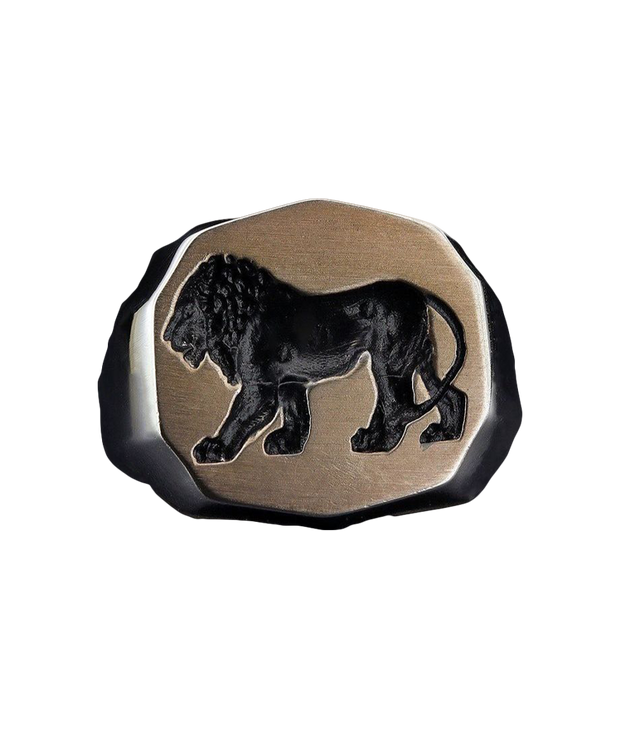 Men's Lion Signet Ring