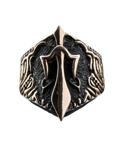 Men's Ring with Sword Details, Sterling Silver