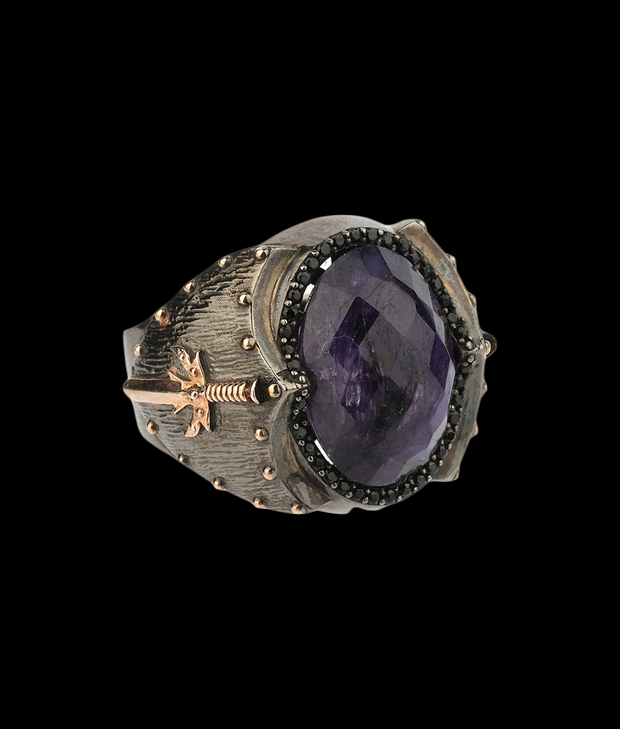 Men's Root Sapphire Ring in Sterling Silver