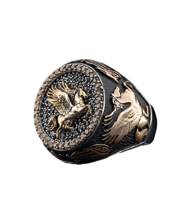 Men's Pegasus Ring in Sterling Silver