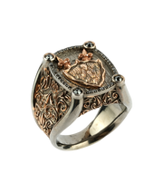 Men's Shield and Sword Ring in Sterling Silver