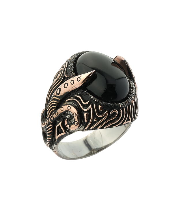 Men's Black Onyx Sterling Silver Ring