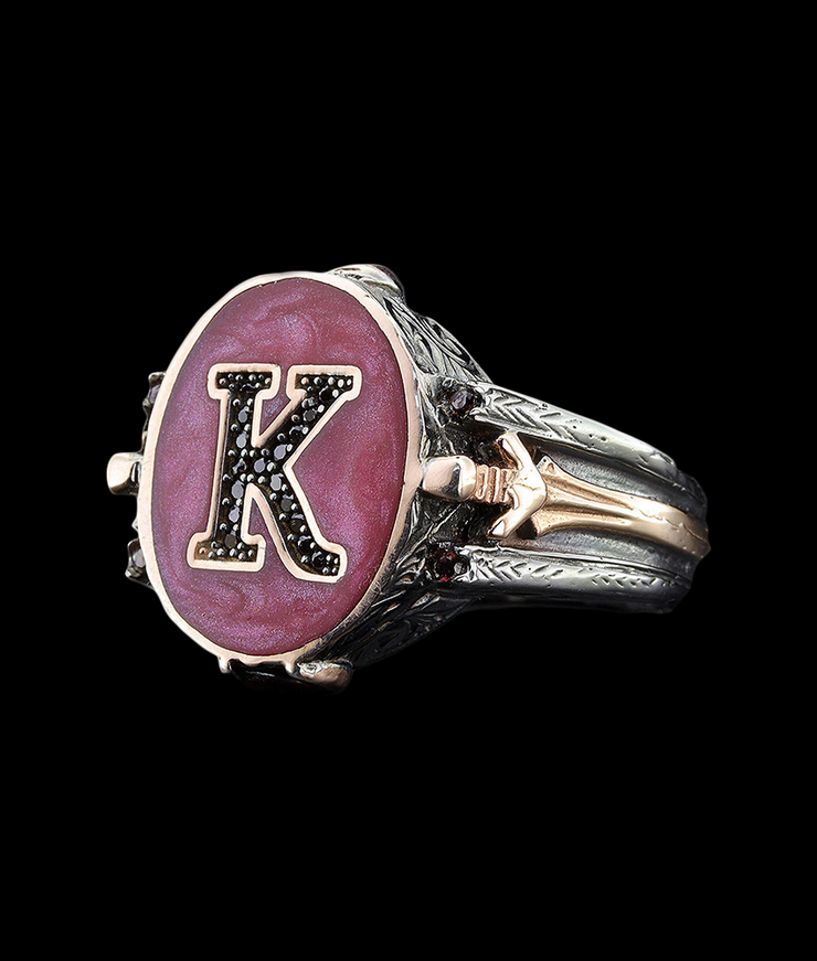 Men's Sterling Silver Initial Ring