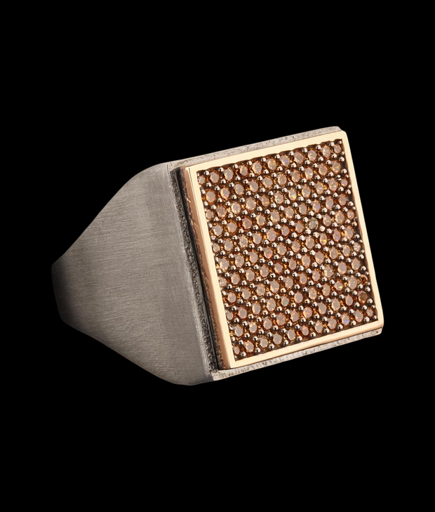 Men's Square Signet Ring with CZ