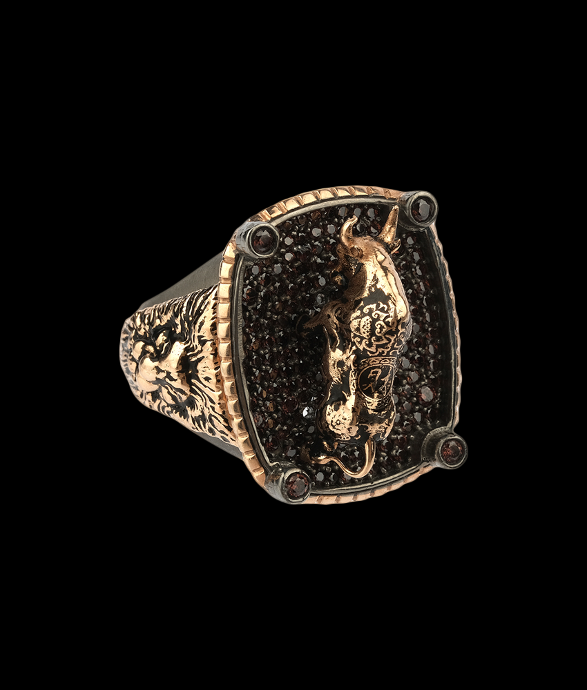 Men's Bull Ring in Sterling Silver