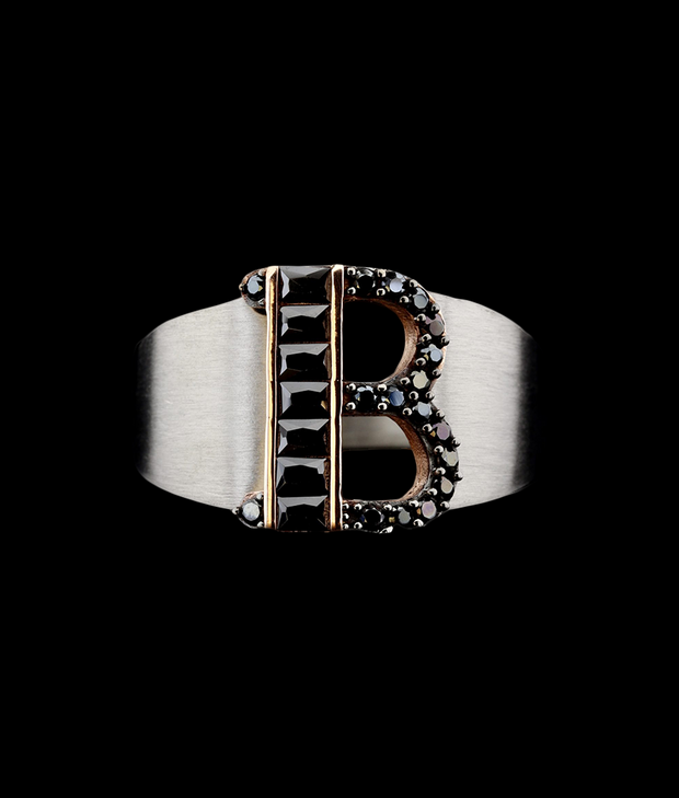 Men's Cigar Ring with Letter B