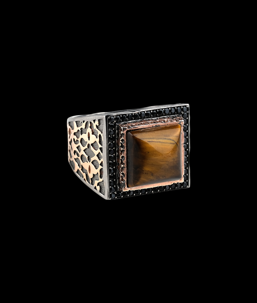 Men's Tiger Eye Ring in Sterling Silver