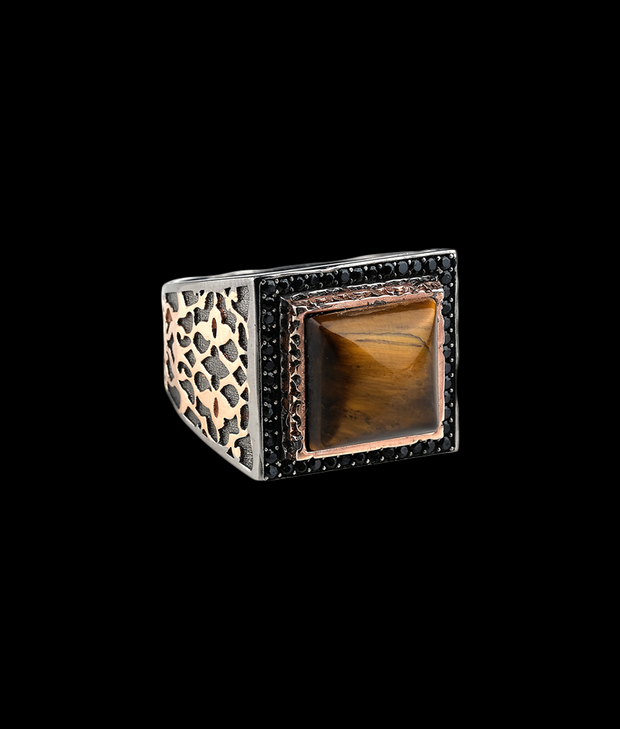 Men's Tiger Eye Ring in Sterling Silver