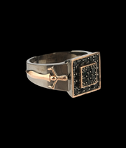 Men's Sterling Silver Ring with Sword Details