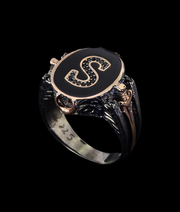 Men's Initial Ring in Sterling Silver