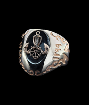 Men's Anchor Ring in Sterling Silver