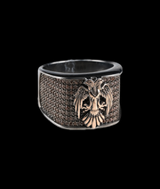 Double Head Eagle Ring in Sterling Silver