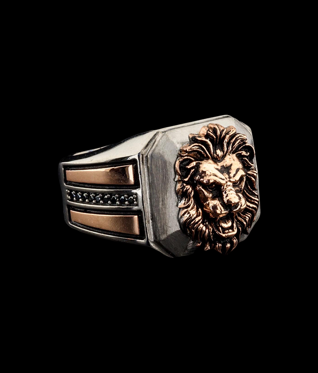 Men's Sterling Silver Lion Ring