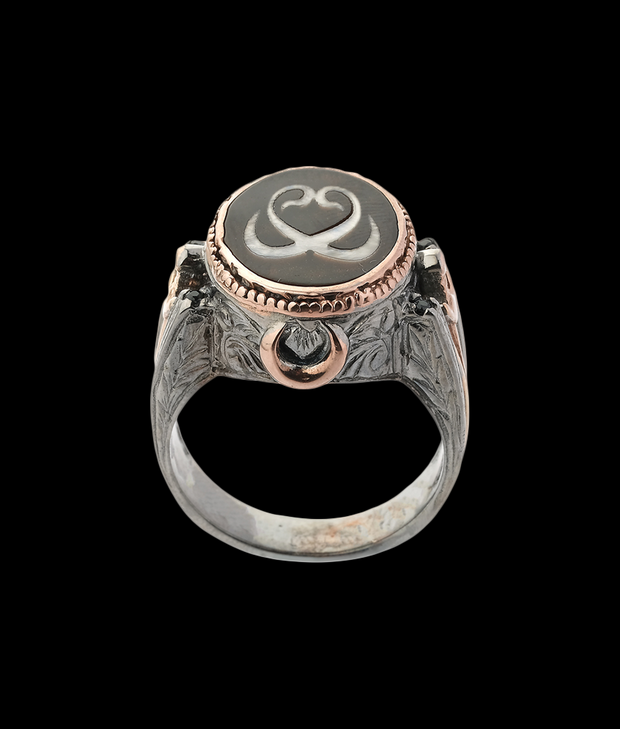 Double Vav Symbol Ring in Sterling Silver