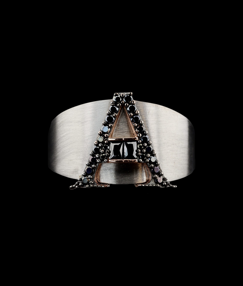 Men's Cigar Ring with Letter A