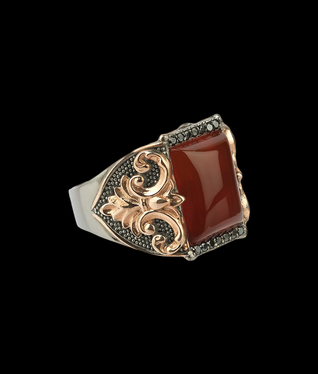 Men's Red Agate Ring