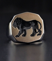 Men's Lion Signet Ring