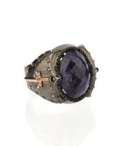 Men's Root Sapphire Ring in Sterling Silver