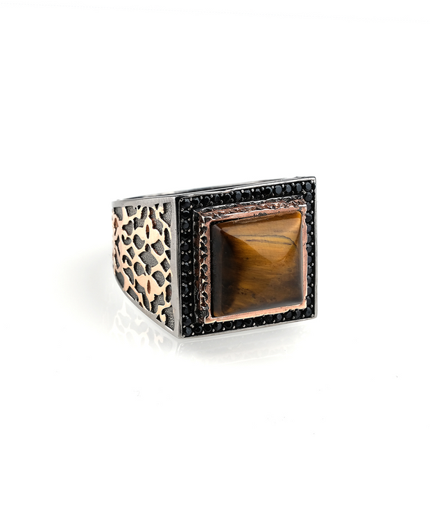 Men's Tiger Eye Ring in Sterling Silver