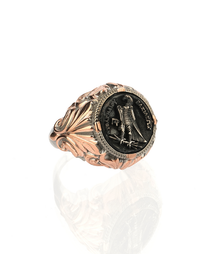 Men's Sterling Silver Ancient Egyptian Coin Ring