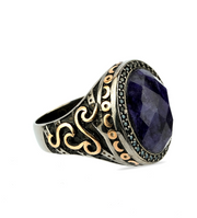 Men's Root Sapphire Ring in Sterling Silver