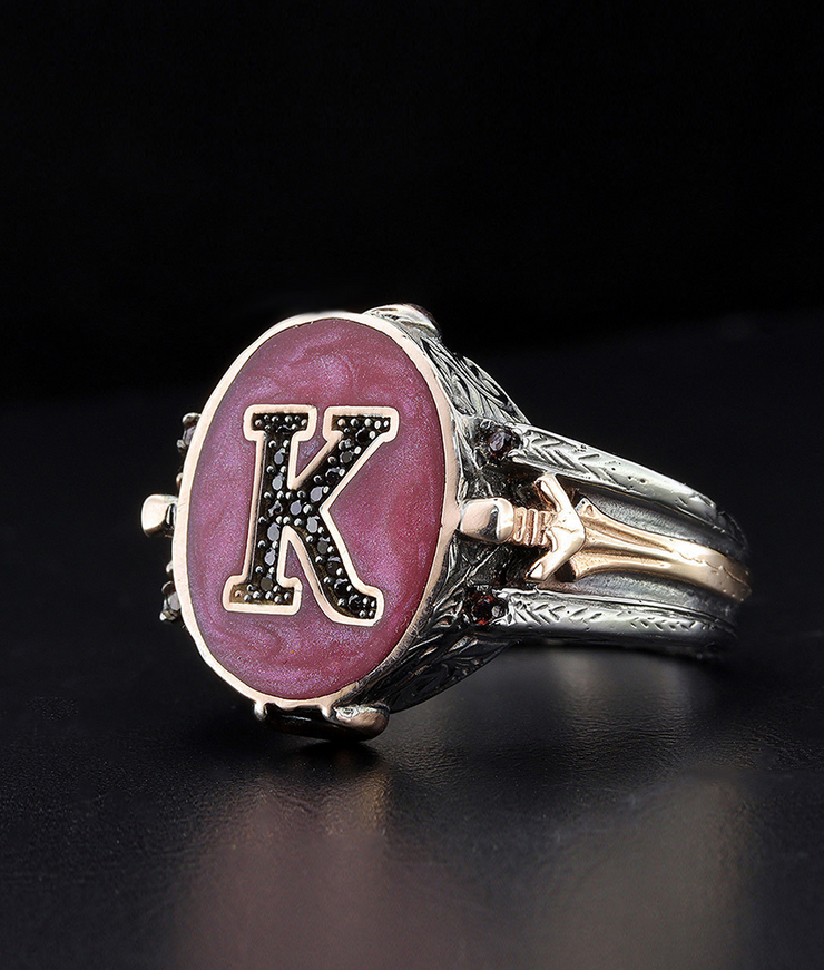 Men's Sterling Silver Initial Ring