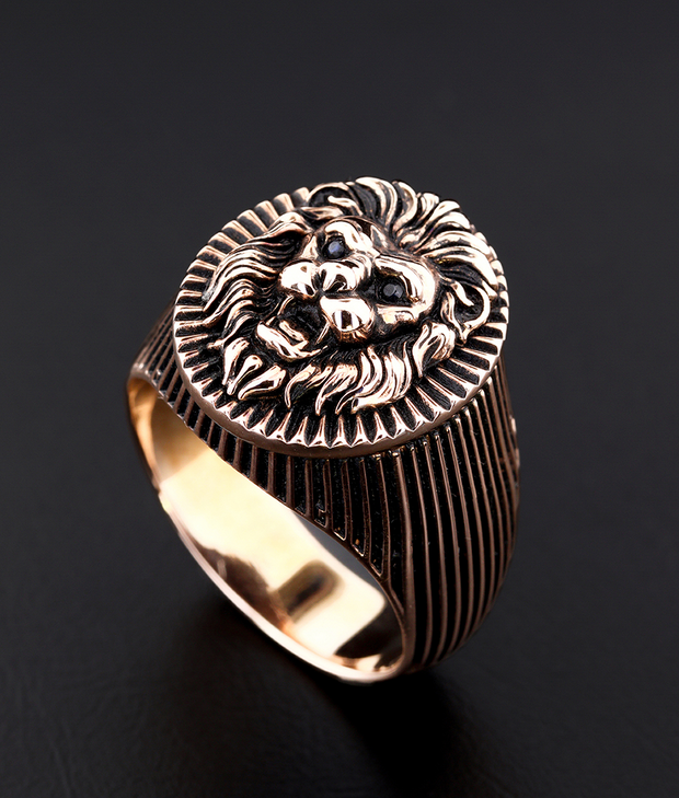 Men's Sterling Silver Lion Ring