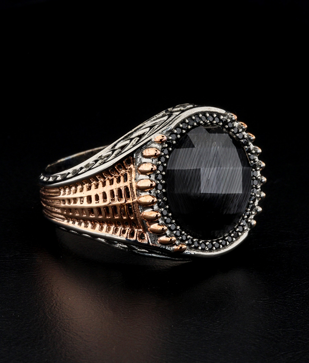 Men's Cat's Eye Ring in Sterling Silver