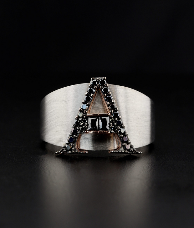 Men's Cigar Ring with Letter A