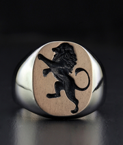 Lion Wax Seal Signet Ring